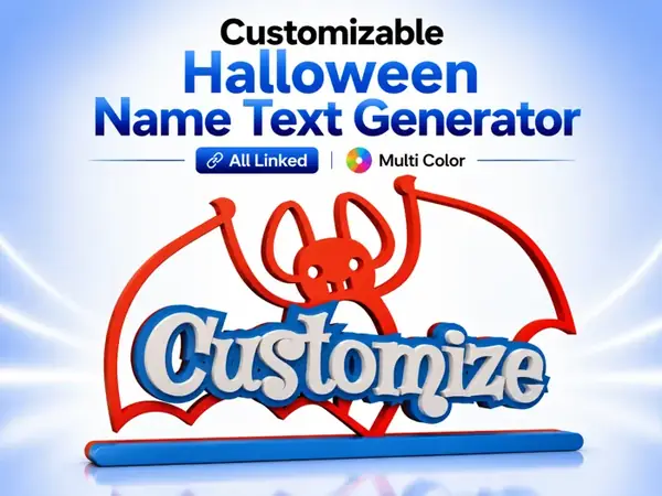 Custom 3D Halloween Name Text (All Linked)