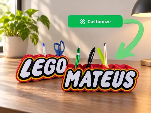 Custom Name Pen Holder – Multicolor Desk Organizer