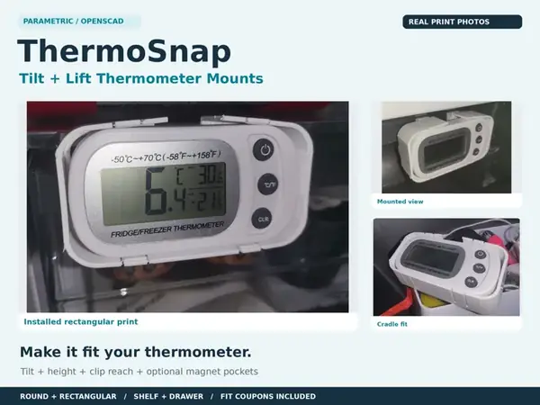ThermoSnap Tilt & Lift Thermometer Mounts