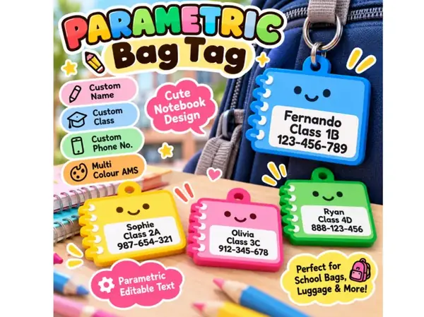 Custom Notebook Bag Tag – Name & Class