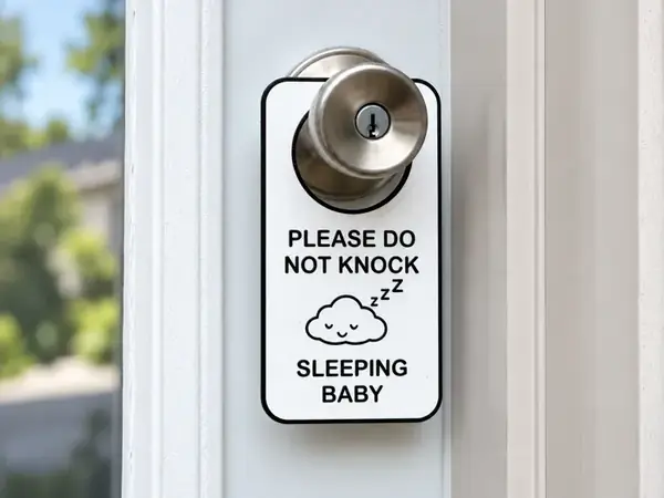 Custom Sleeping Baby Door Hanger
