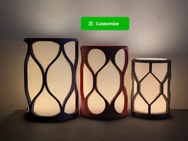 Custom Table Lamp – 3 Patterns, 3 Sizes, LED Kit