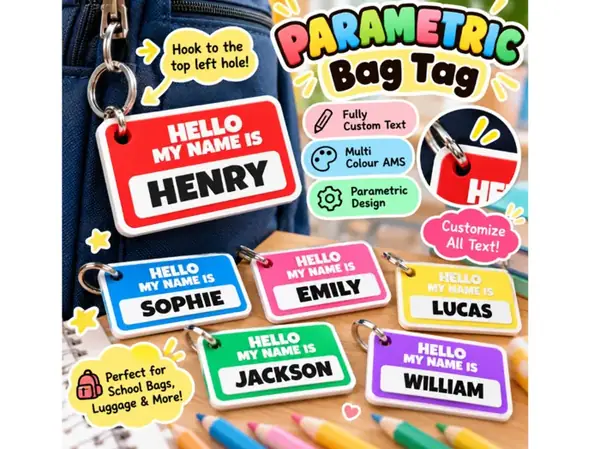 Custom "Hello My Name Is" Bag Tag