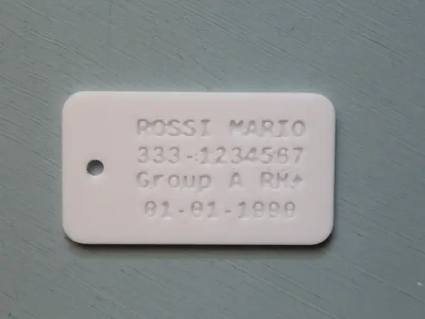 Custom Military-Style ICE Emergency Tag