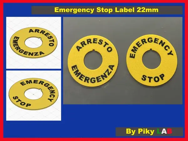 22mm Emergency Stop Label