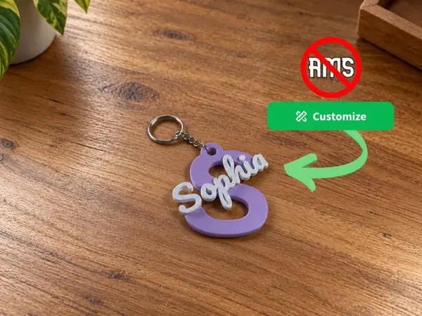 Custom Initial Name Keychain
