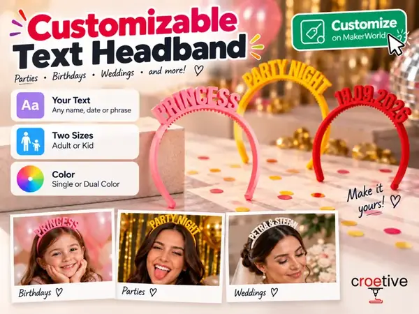 Custom Text Headband – Any Name or Word