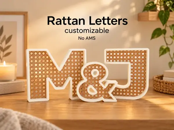 Custom Rattan Initial Letter with Name