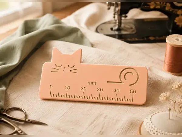 Sleeping Cat Magnetic Seam Guide with Ruler