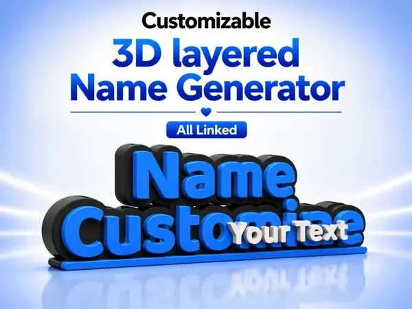 Custom Layered 3D Name Sign