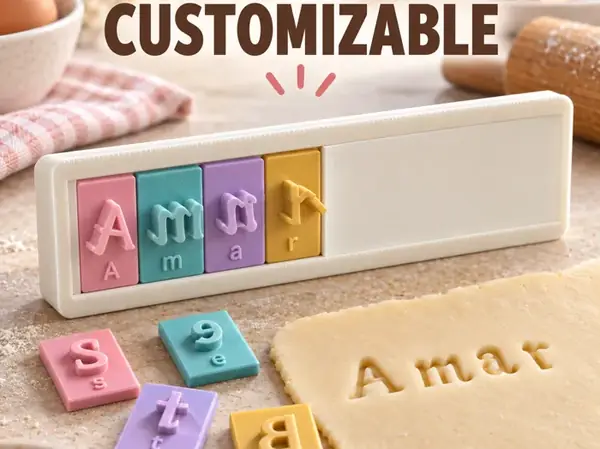 Custom Sliding Letter Stamp – A–Z, Ç & Emojis