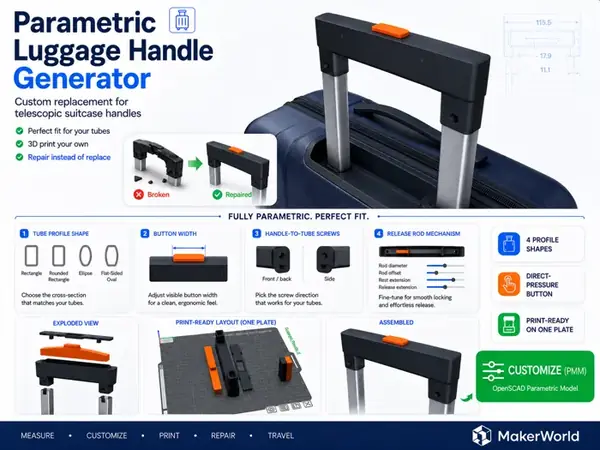 Custom Suitcase Luggage Handle