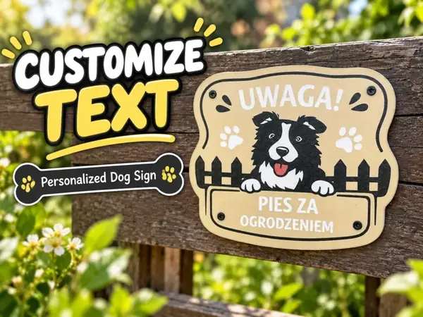 Custom Dog Warning Sign with Text
