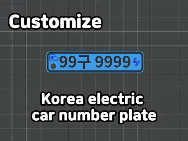 Korean-Style EV License Plate Keychain