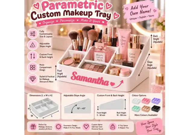 Custom Adjustable Name Makeup Organizer