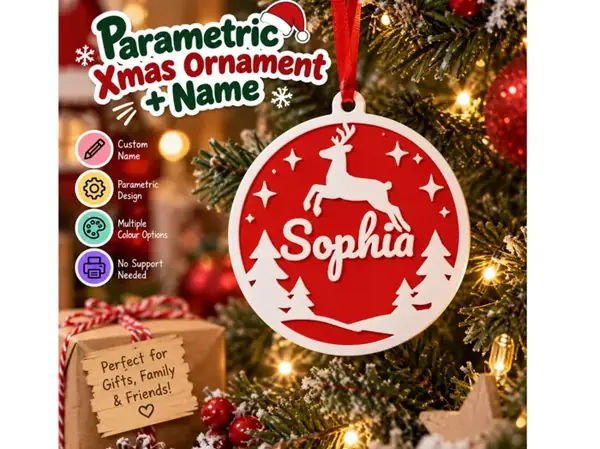 Custom Reindeer Christmas Name Ornament