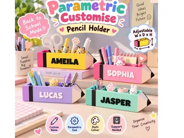 Custom Name Pencil Holder Organizer
