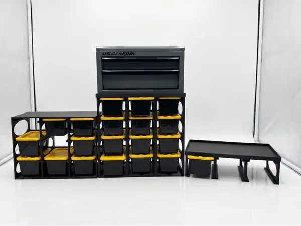 Mini Toolbox Rack with Mini Bins