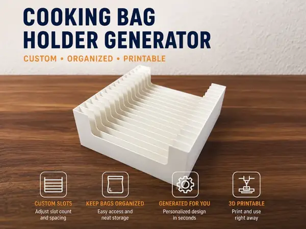 Custom Gridfinity Cooking Bag Holder