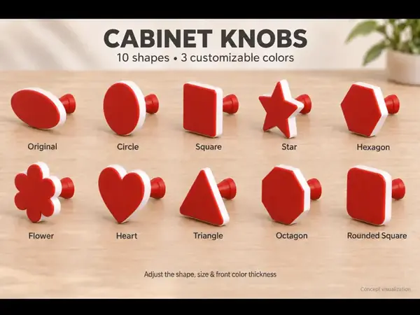 Custom Cabinet Knob – 10 Shapes