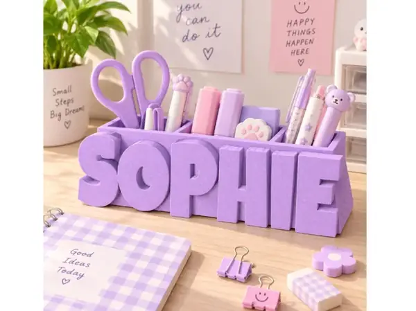 Custom Name Desk Organizer & Pen Holder