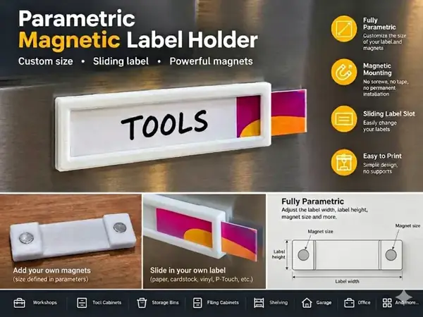 Custom Magnetic Sliding Label Holder