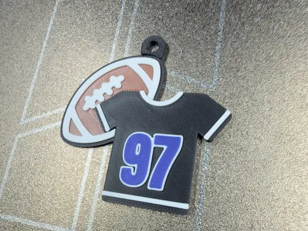 Custom Football Jersey Keychain – Number & Name
