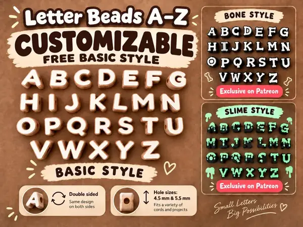 Custom Double-Sided Letter Beads A–Z
