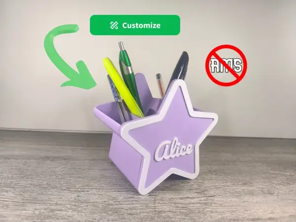 Custom Name Star Pen Holder