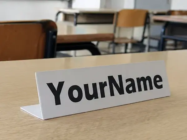 Minimal First Day of School Name Card