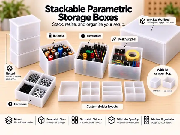 Custom Stackable Box Insert Bin with Lid