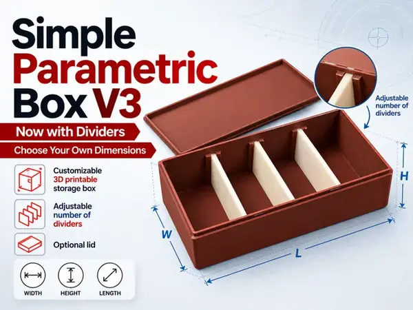 Custom Storage Box V3 – Adjustable Dividers