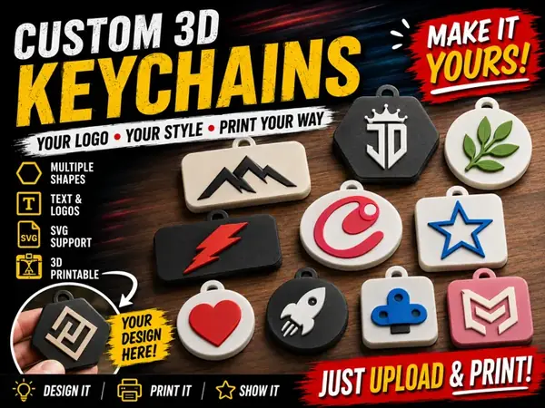 Custom 3D Keychain – Text & SVG