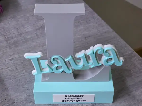 Custom Baby Name Monogram Keepsake Box