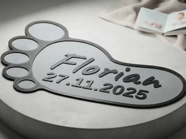 Custom Baby Foot Name Shield