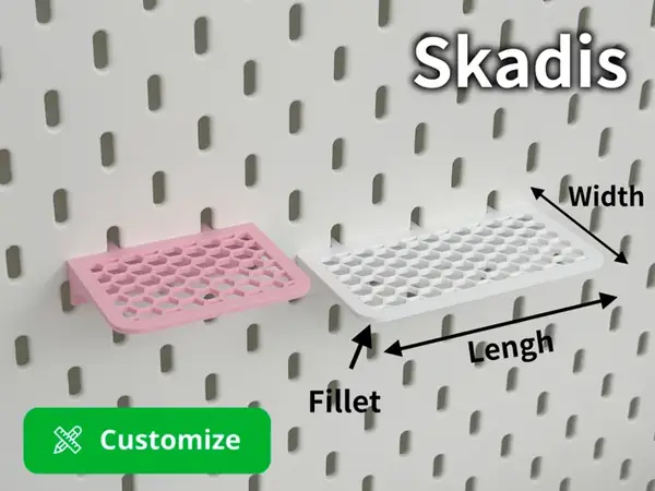 Custom-Size Skadis Grid Shelf
