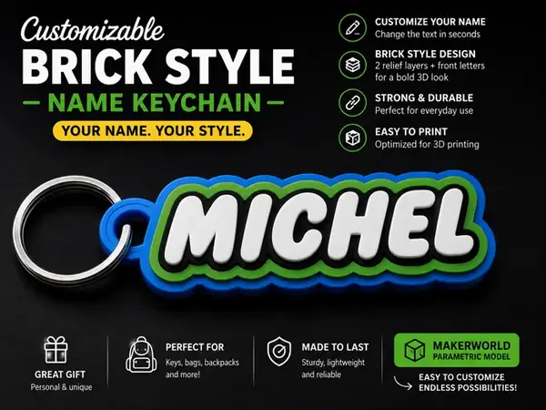 Custom Brick-Style Keychain