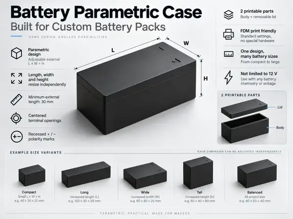 Custom 18650 / 21700 Battery Case