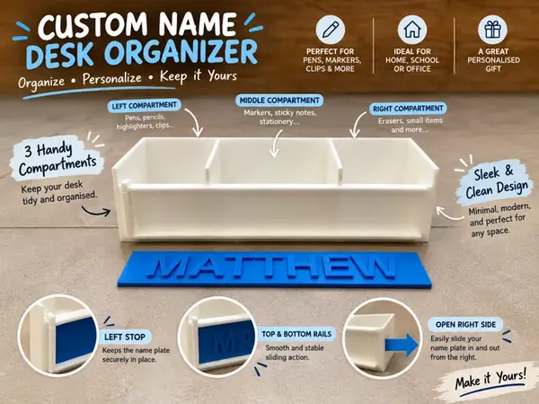 Custom Name Desk Organizer