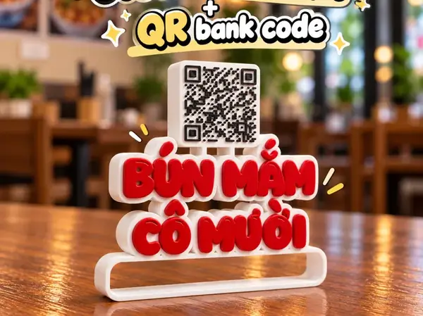 Custom Text & QR Bank Payment Desk Sign