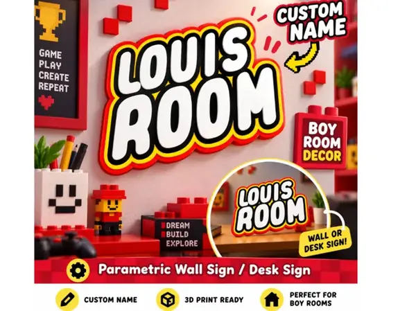 Custom Name Brick Wall Sign & Desk Toy