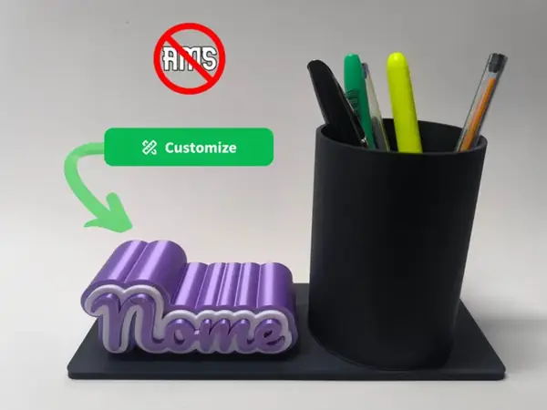 Custom Name Pen Holder – Multi-Part