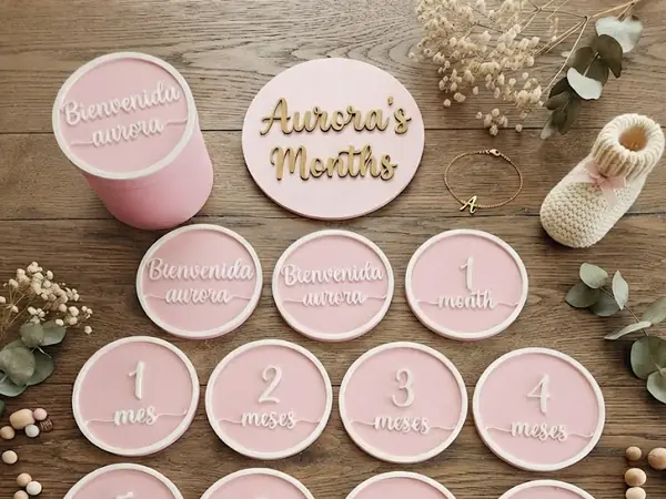 Custom Baby Milestone Set – Discs & Storage Box