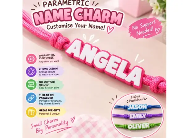 Custom Threaded Name Paracord Keychain Charm