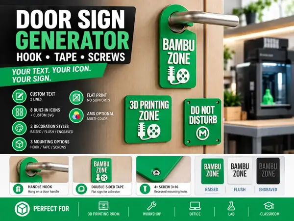 Custom Door Sign – Hook, Tape or Screw Mount