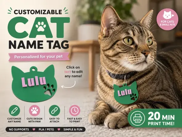 Custom Cat Name Tag