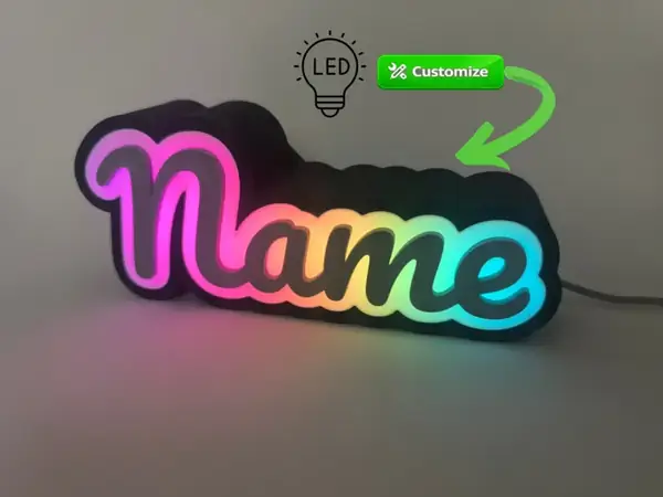 Custom LED Name Light Box