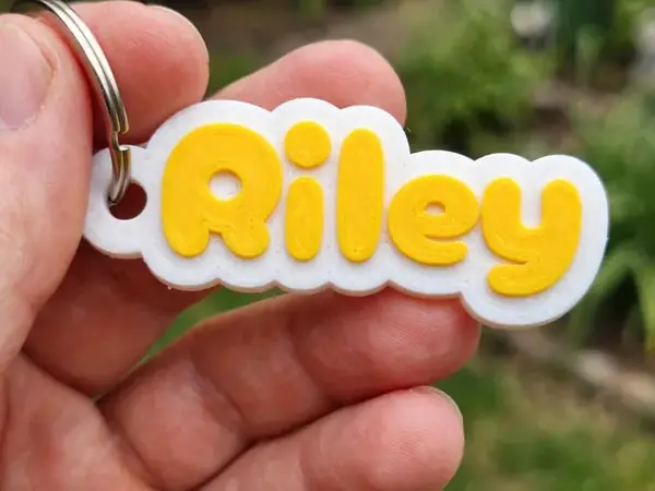 Custom Bubble Name Keychain