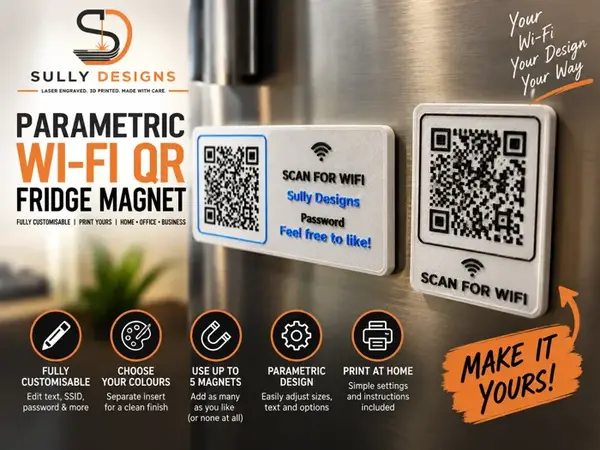 Custom Wi-Fi QR Code Fridge Magnet