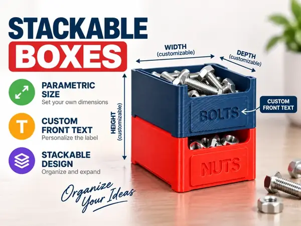 Custom Stackable Boxes with Labels